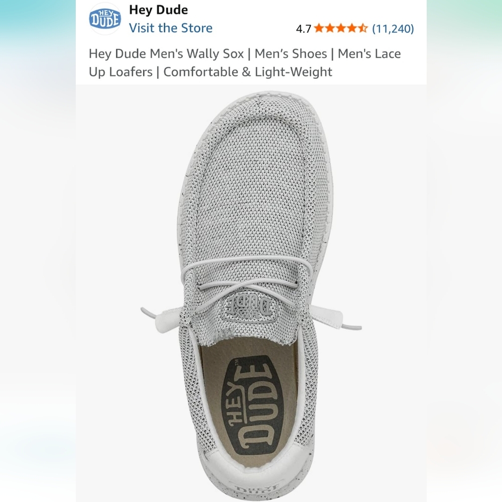 Hey Dude Men's Wally Sox Gray Loafers